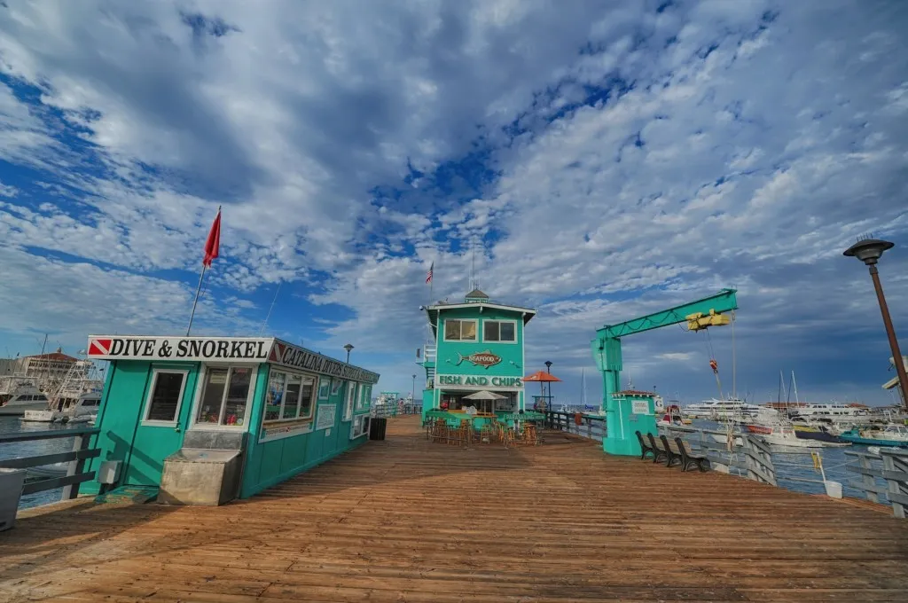A charming street scene in Avalon, Catalina Island, perfect for travel photography
