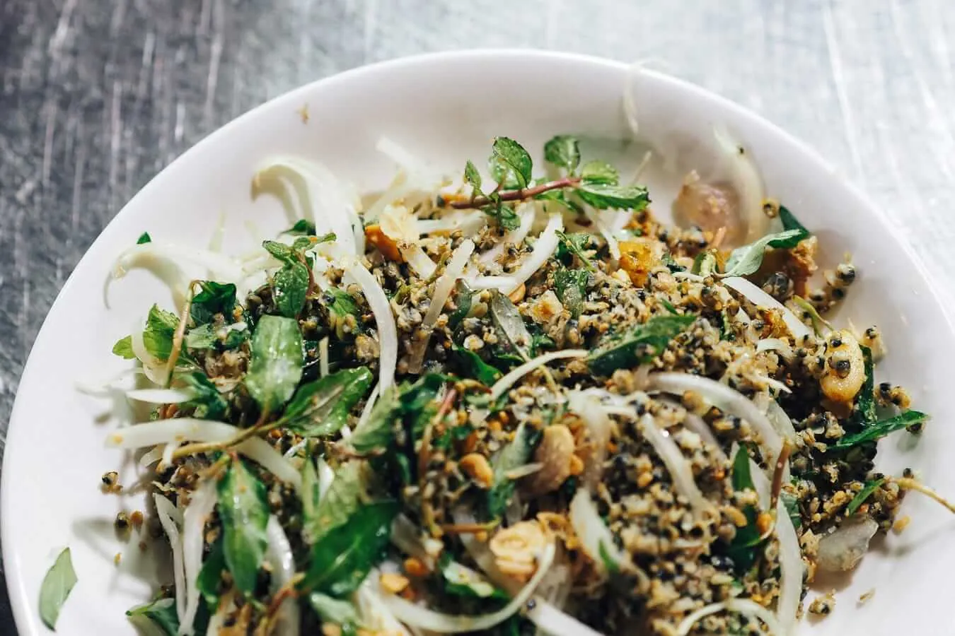 A plate of Hen Tron, minced clams, one of the local specialities found in Hoi An. Photo: Agnuush