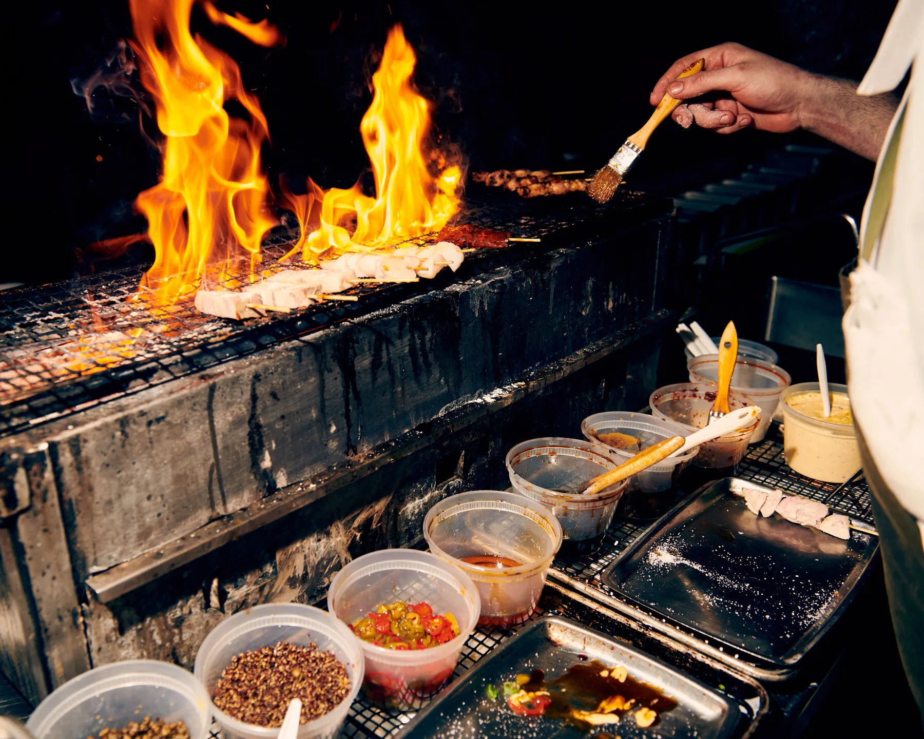 A selection of Peruvian dishes from Llama Inn, including anticuchos or ceviche.