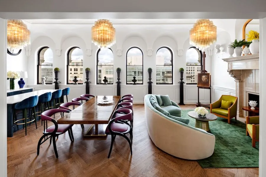 A stylish hotel lounge, indicative of lodging options available when you Travel To Washington Dc In December.