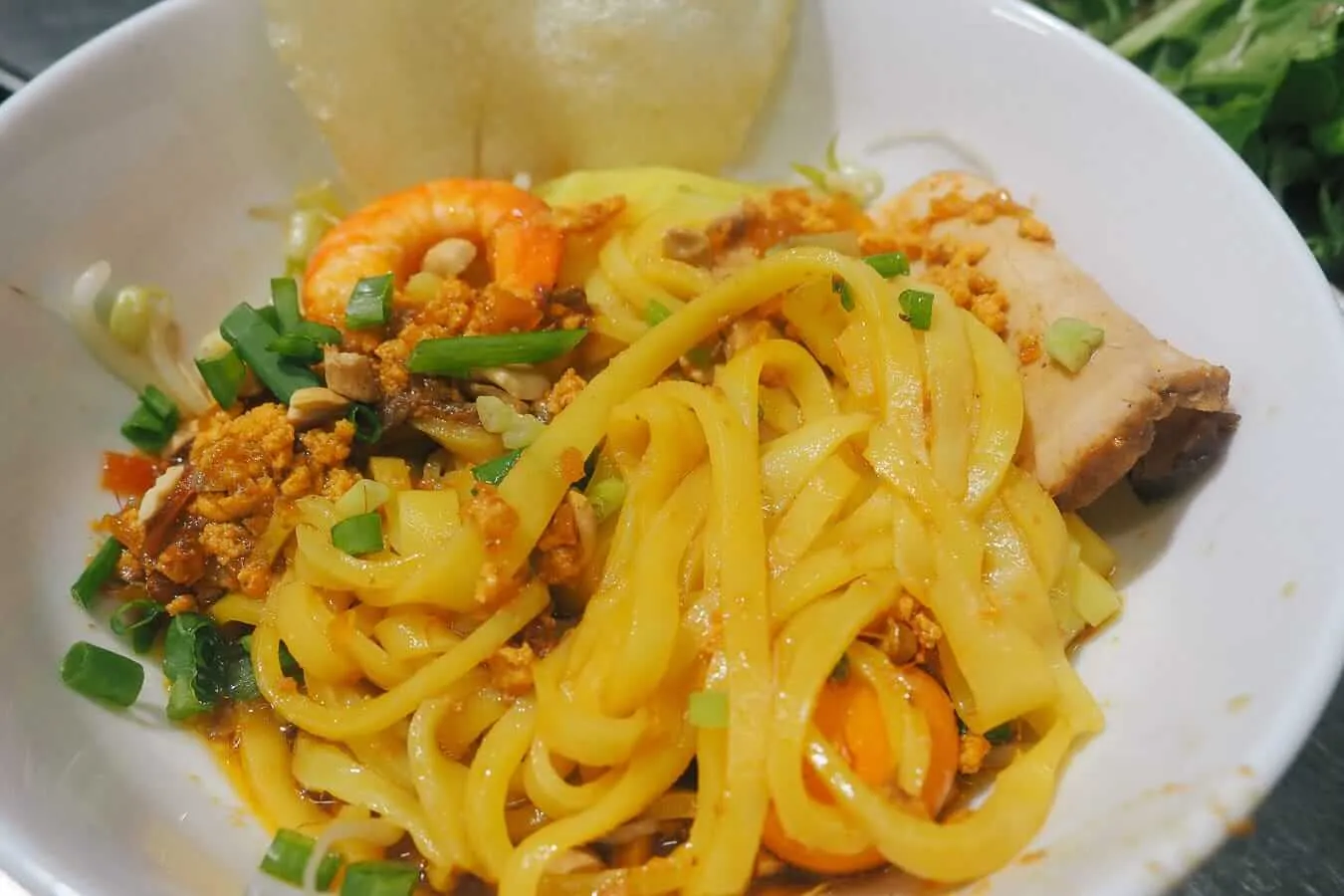 A typical bowl of Hoi An style Mi Quang. Photo: Agnuush Monstar