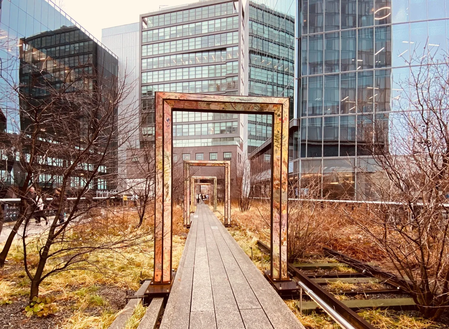A view down the High Line park in NYC, a modern addition to the top 10 NYC attractions