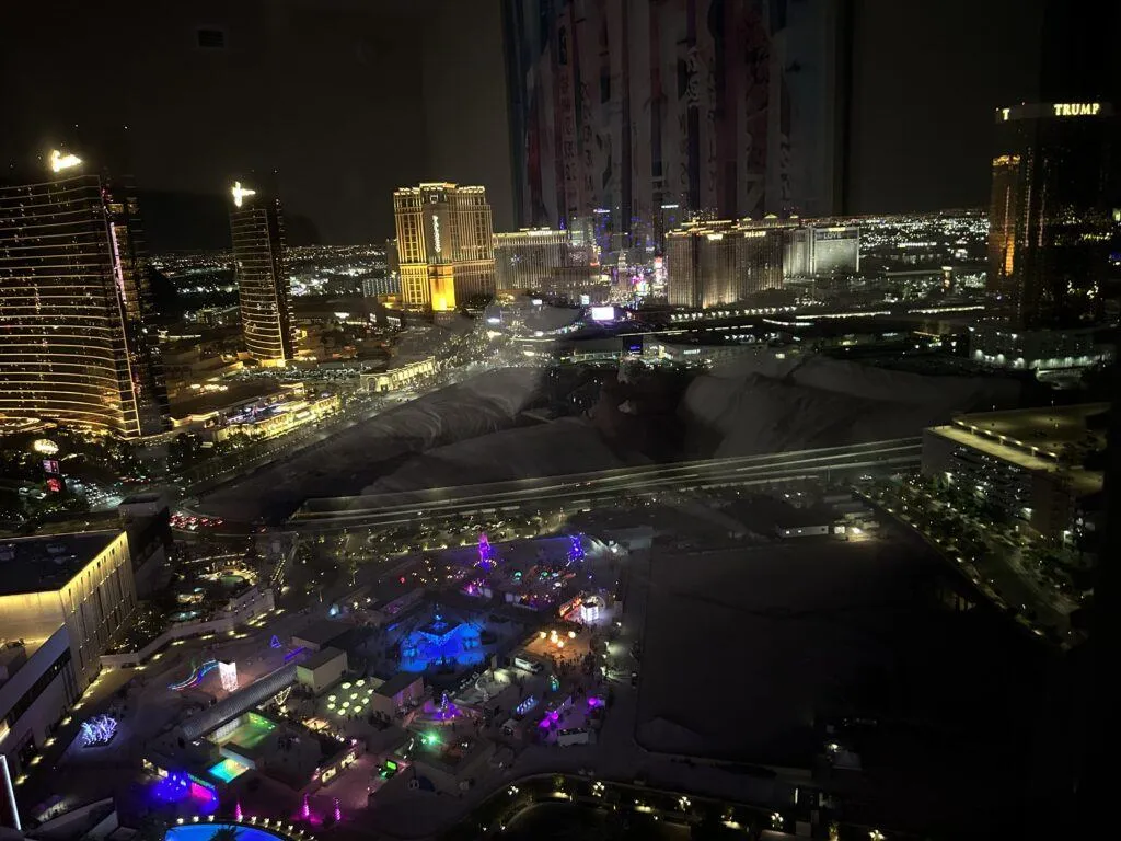 A view of the Las Vegas strip from a hotel room near the festival.
