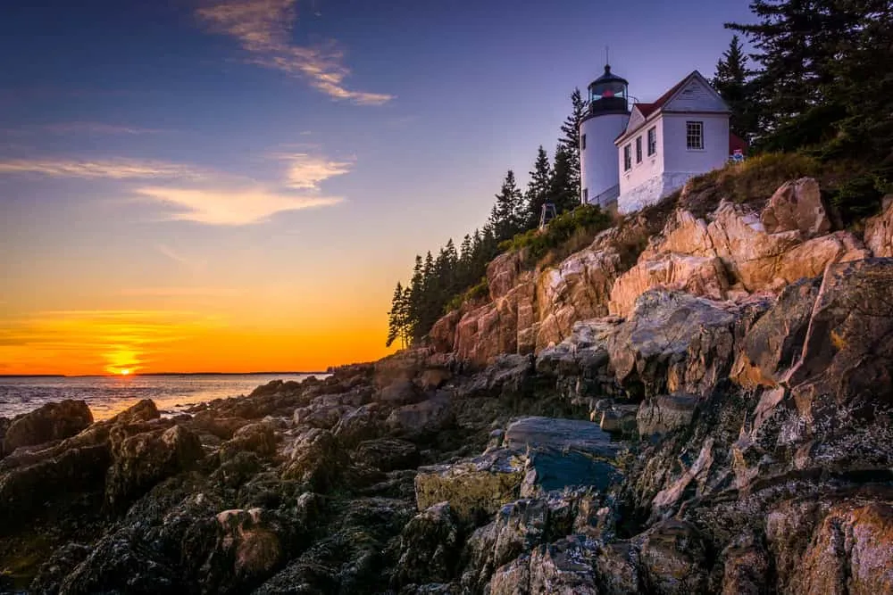 Acadia National Park landscape with early fall colors