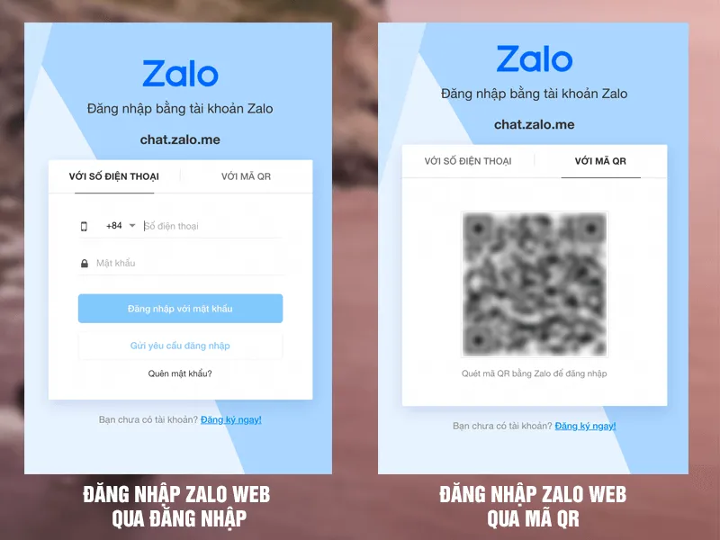 Accessing Zalo Web version allowing simultaneous login on two phones