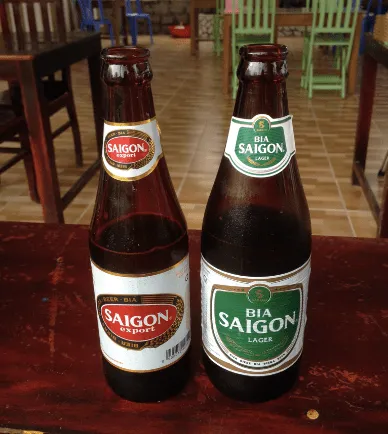 Affordable local beers available in the Ho Chi Minh City Backpackers area