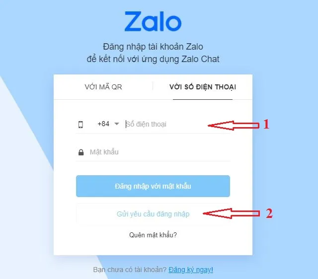 Alternative method to log into Zalo Web using only a phone number