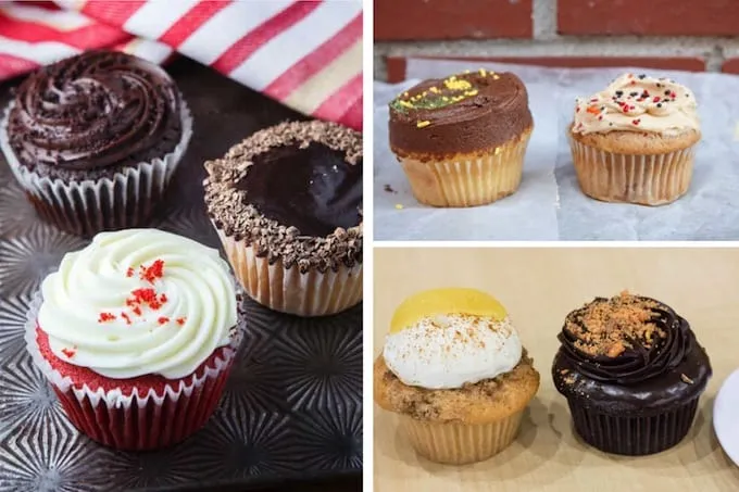 An assortment of delicious cupcakes from a New York City bakery