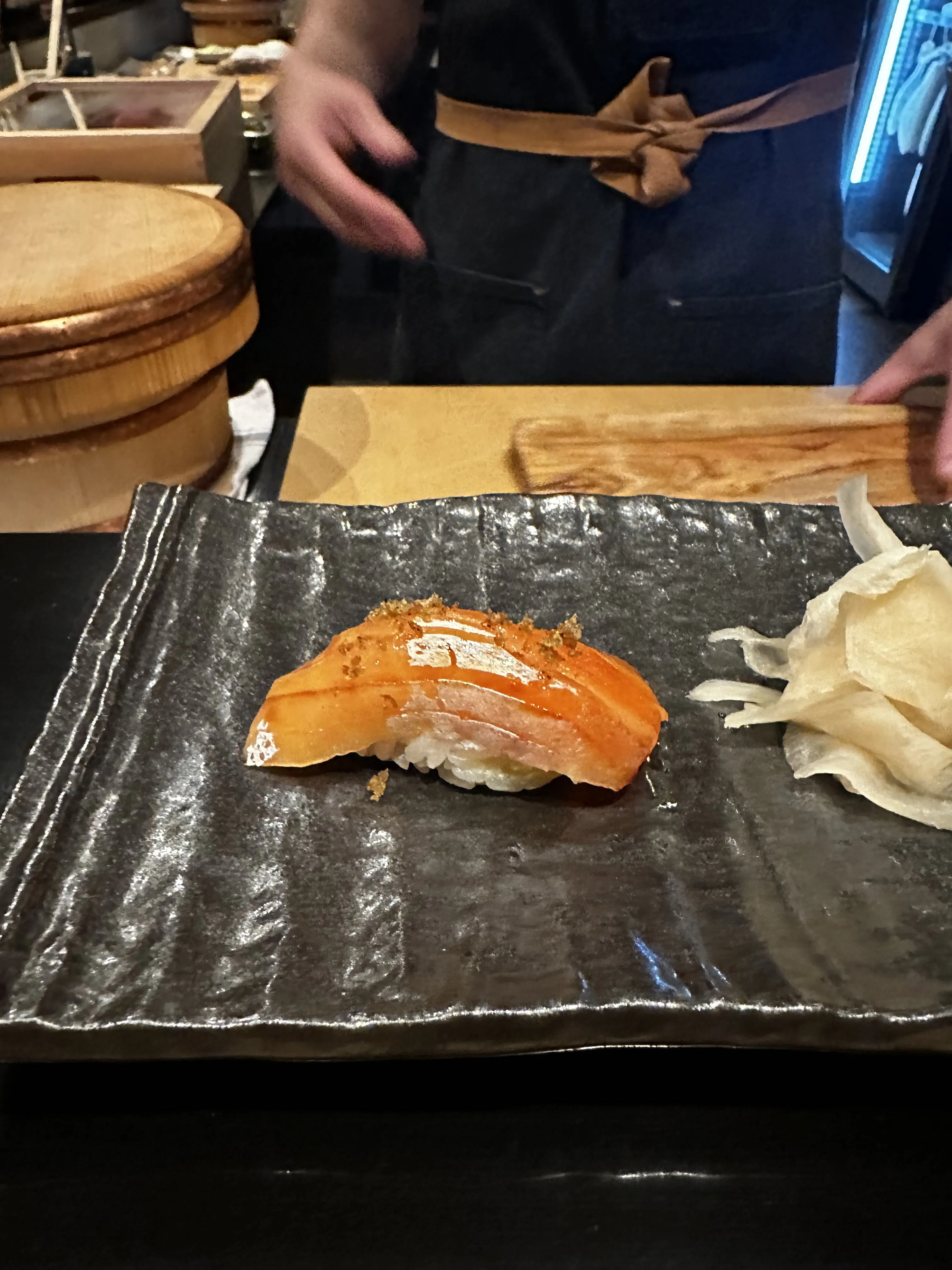 An exquisite selection of artfully prepared sushi pieces at Craft Omakase in Austin