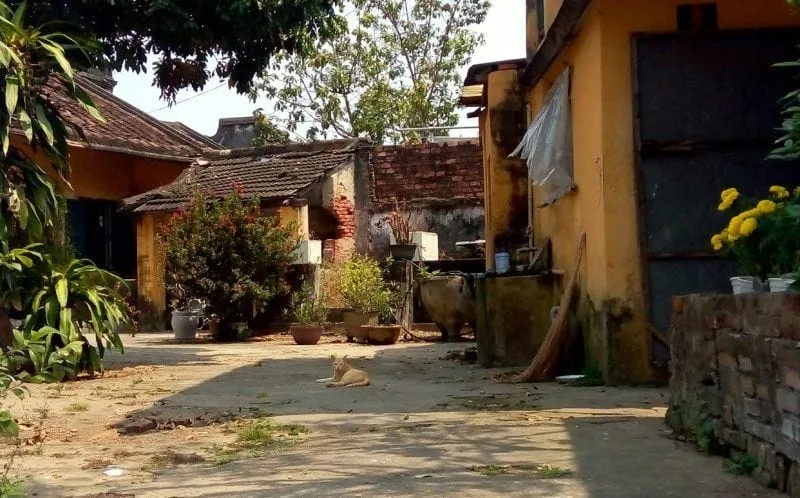 Ancient buildings and yellow walls in Hoi An