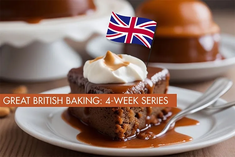 Assortment of British baked goods from a themed baking class in Los Angeles