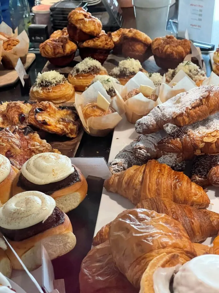 Assortment of delicate French pastries displayed at Eden Bakery, a top choice for what to eat in Redding CA for breakfast