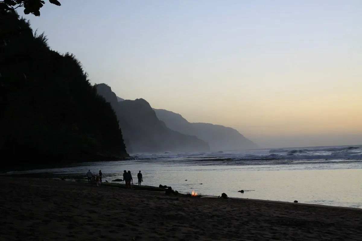Backpacking Hawaii along the stunning Napali Coast in Kauai.