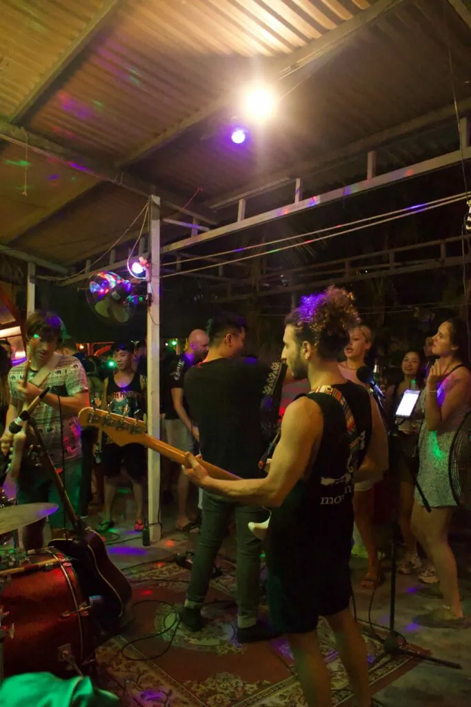 Band playing music at The Trip 66 Backpacker Bar Da Nang