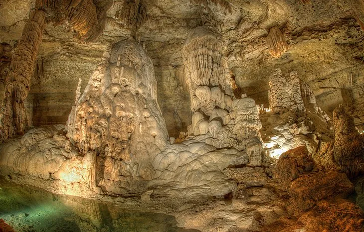 Beautiful stalactite formations inside Natural Bridge Caverns