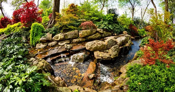 Beautifully manicured gardens at the Dallas Arboretum.