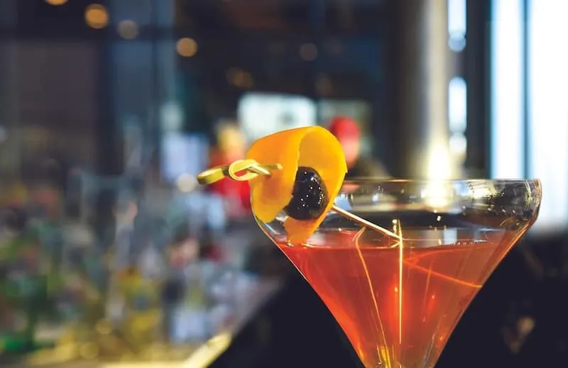 Black Manhattan cocktail at Amble Global Cuisine, one of the best restaurants in Colorado Springs