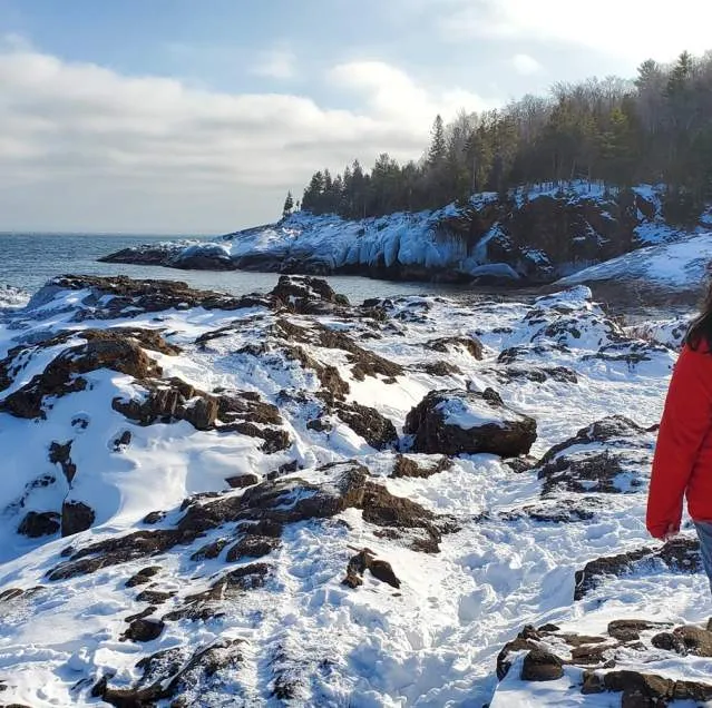 Black Rocks in winter, Marquette - A highlight of your michigan vacation guide