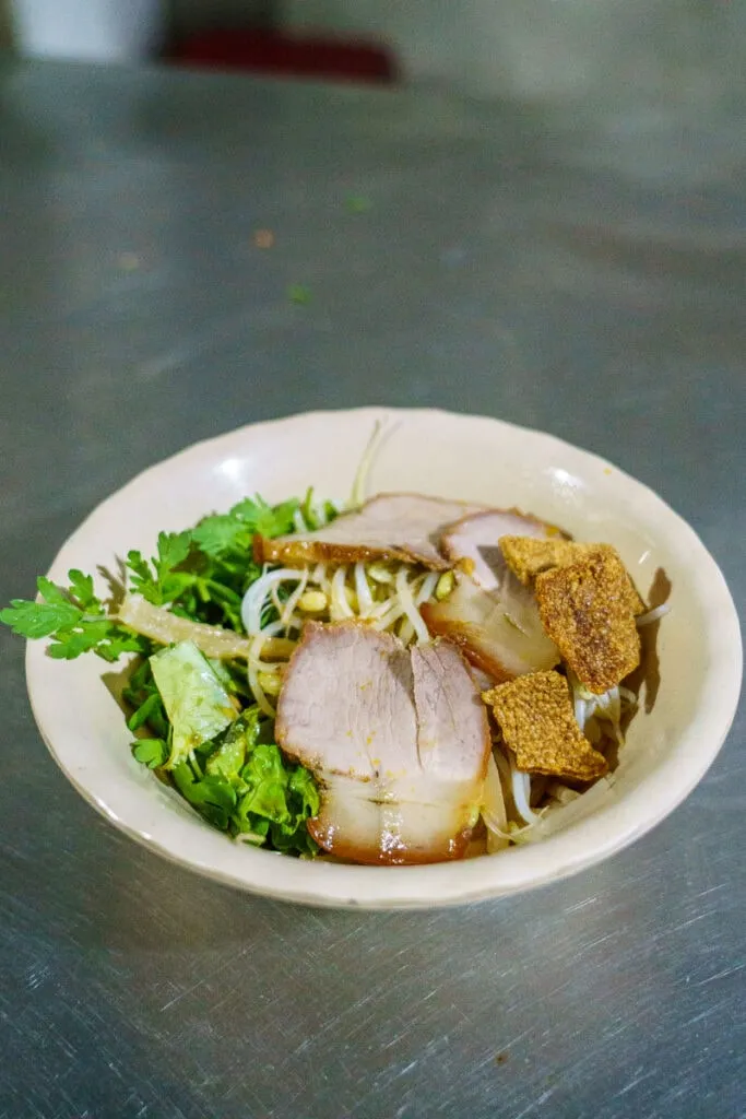 Bowl of Mi Quang noodles