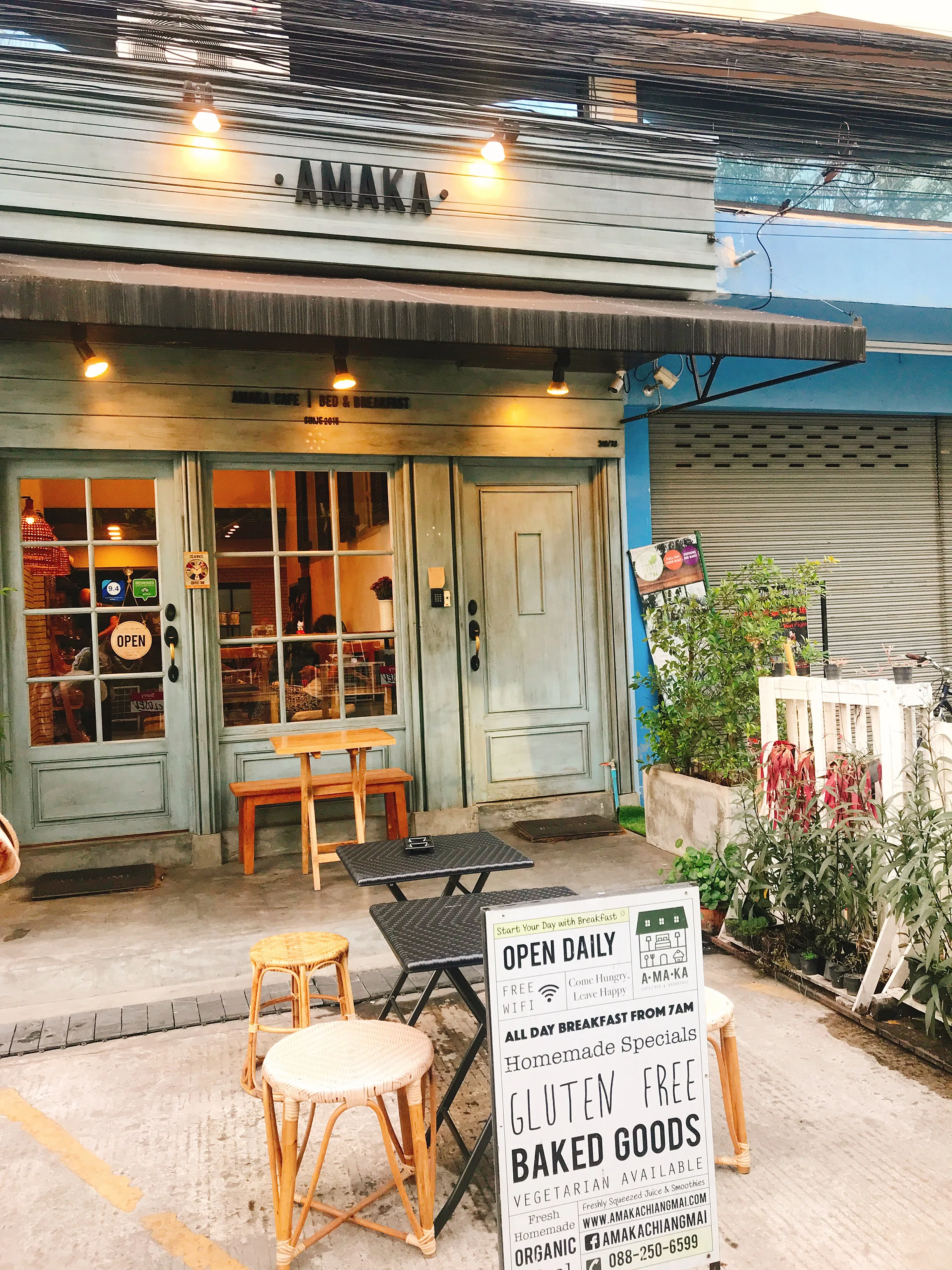 Breakfast served at Amaka Cafe in Chiang Mai