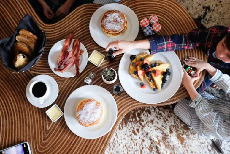 Breakfast with panoramic mountain views in Jackson Hole, Wyoming