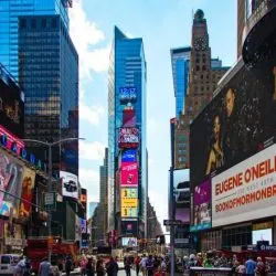 Broadway and Times Square lights, iconic of the top 10 NYC attractions experience