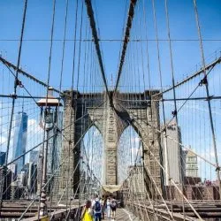 Brooklyn Bridge with suspension cables