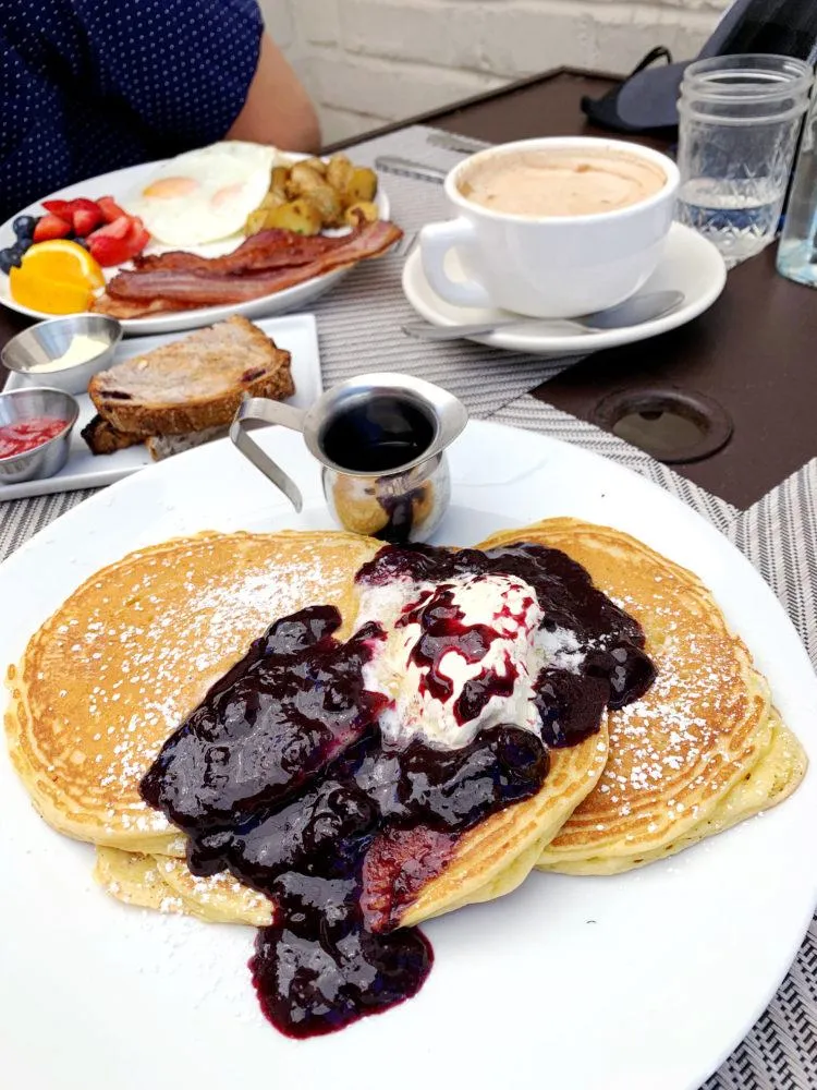 Brunch served outdoors at a restaurant in Santa Barbara