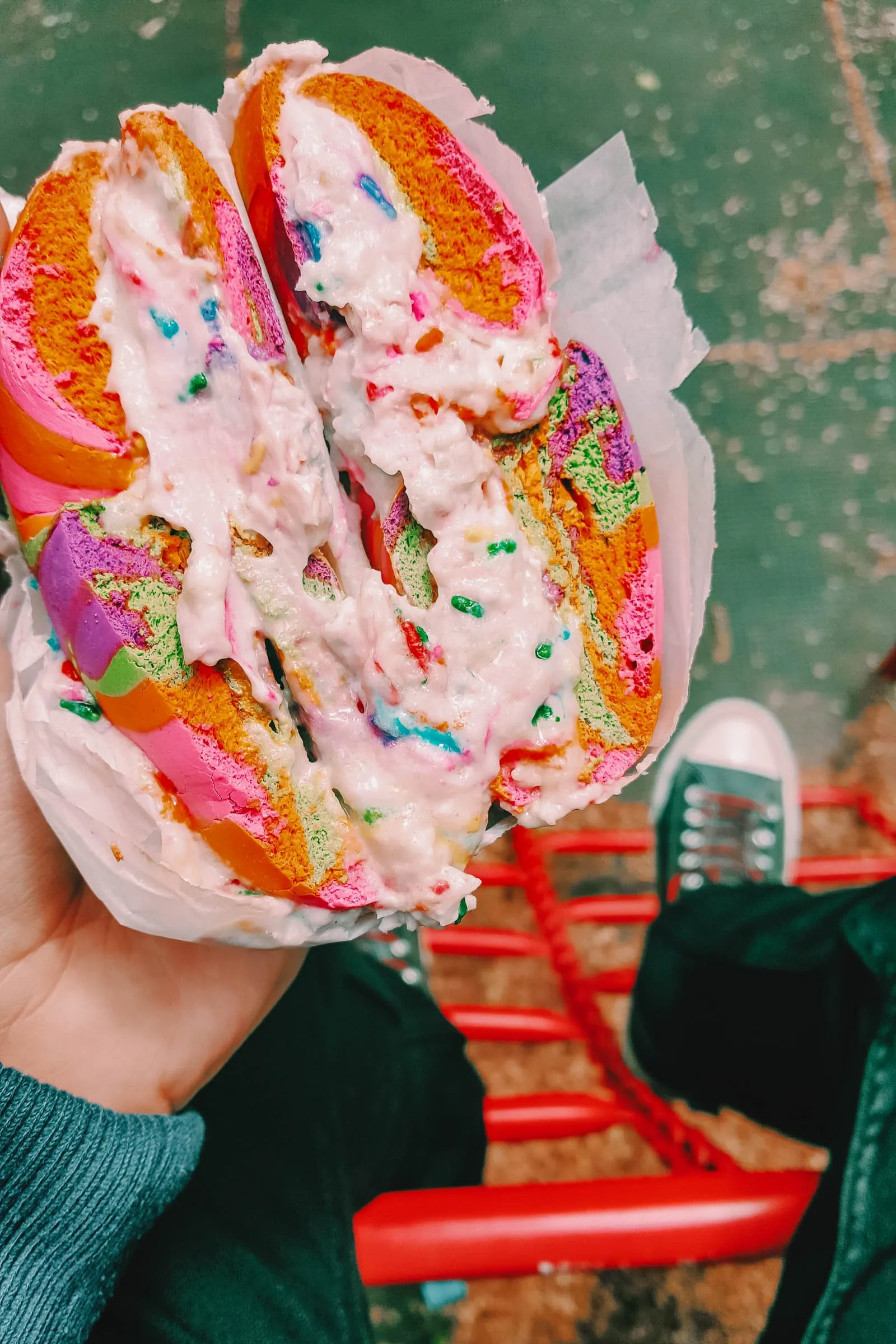 Bustling food stalls offering diverse cuisines inside DeKalb Market Hall