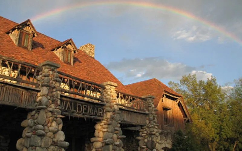 Campers gathered for a meal at Camp Waldemar, known for its focus on etiquette and dining