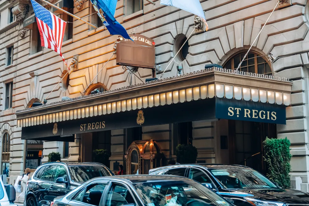 Cars in front of St. Regis New York