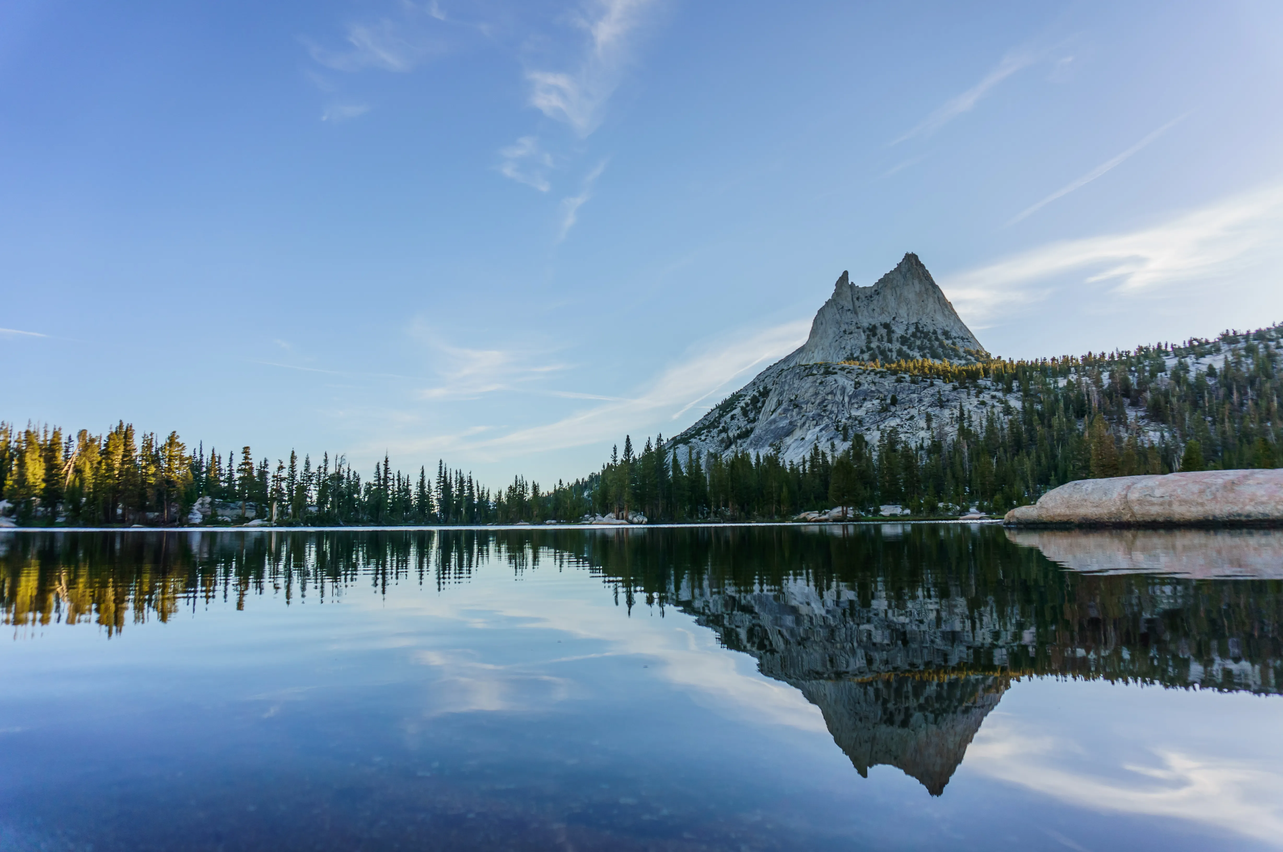 Cathedral Lakes with Cathedral Peak in the background, Yosemite National Park