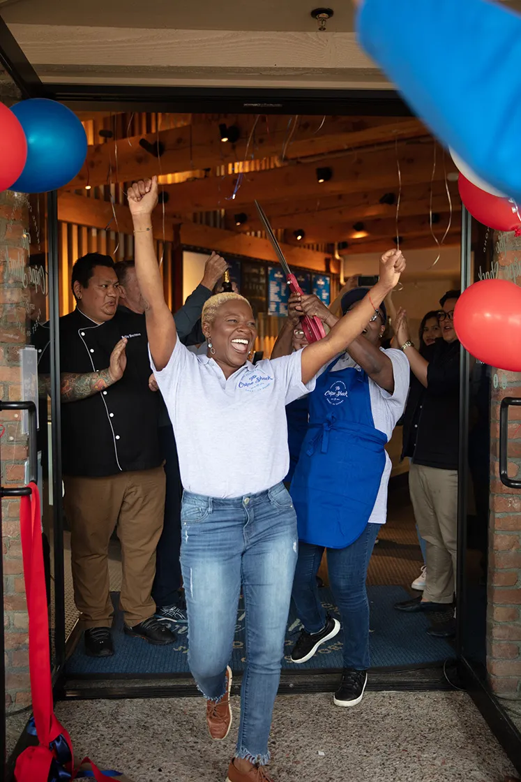 Chef Mawa McQueen celebrates the opening of the Crepe Shack, another successful venture in mawas aspen.