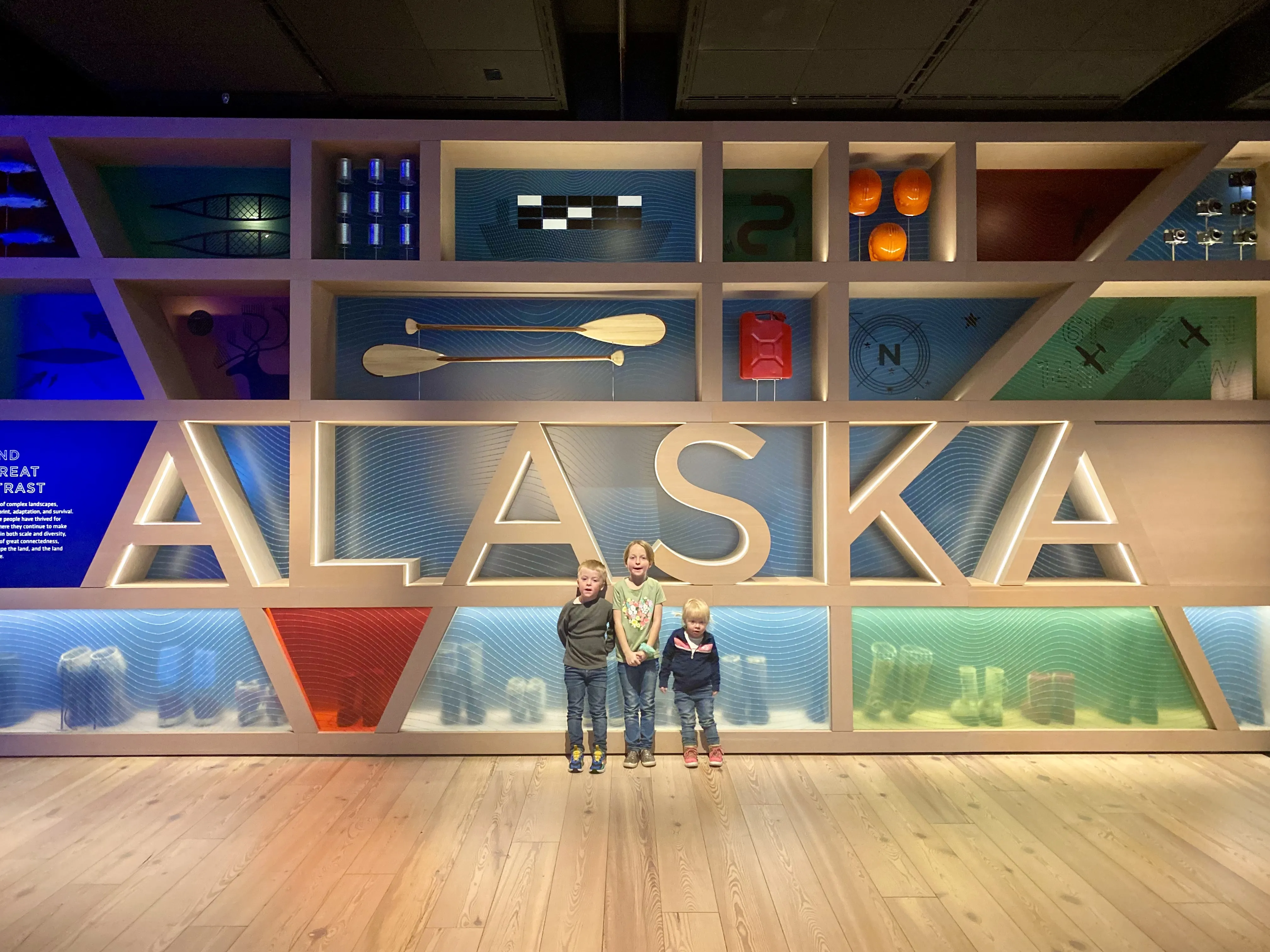 Children exploring exhibits at the Anchorage Museum in Alaska