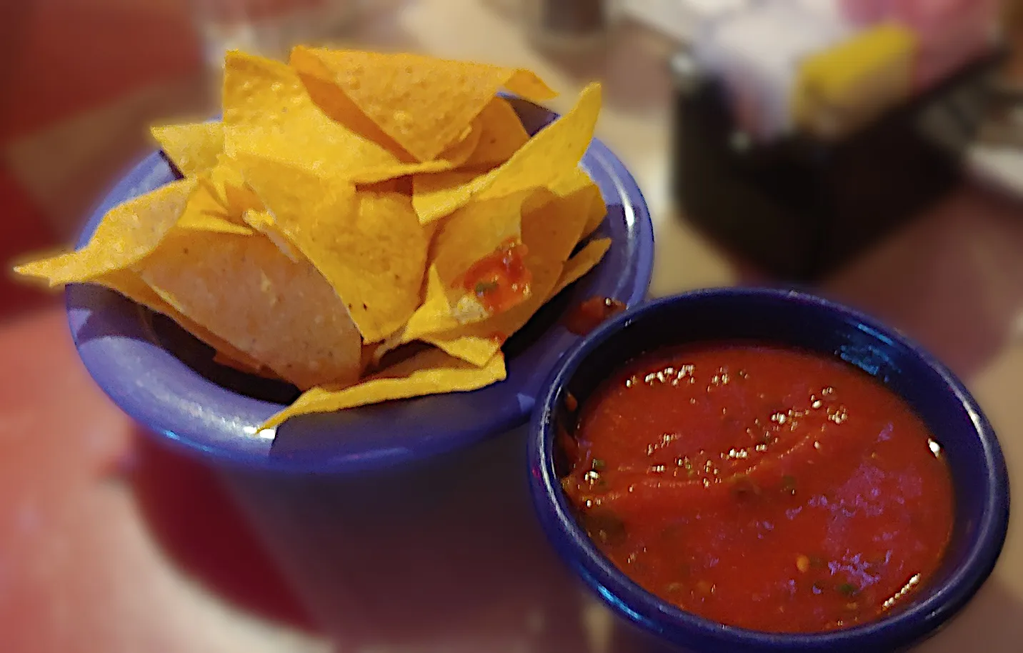 Chips served with salsa at Mi Tierra, a standard beginning when exploring what to eat in san antonio texas