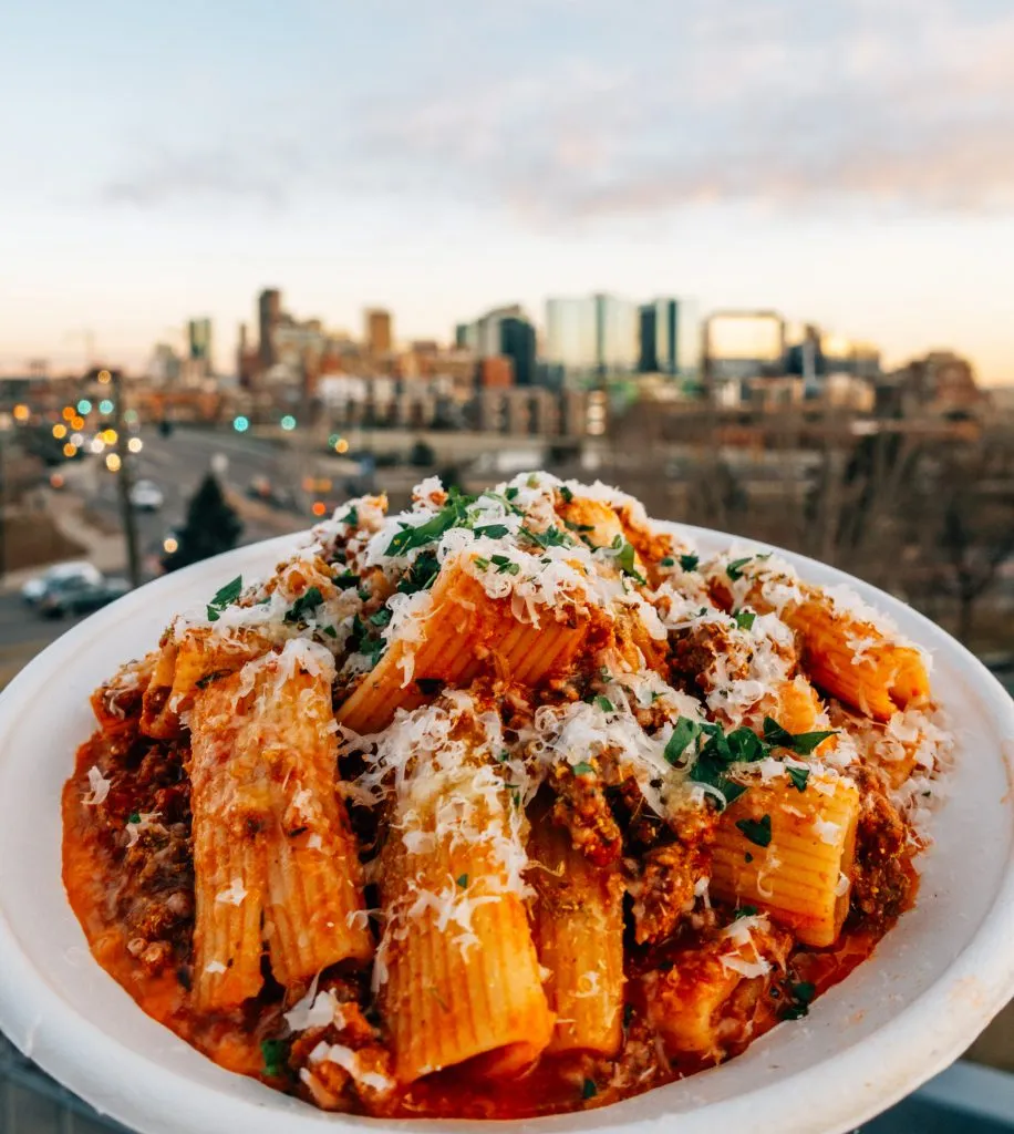 Chow Morso plate of pasta on Avanti F&amp;B
