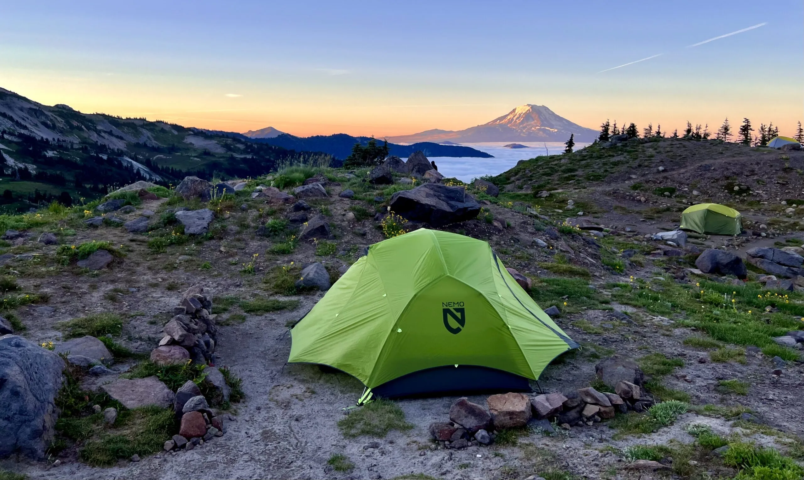 Cloud inversion captured at sunrise near Snowgrass Flats, Washington