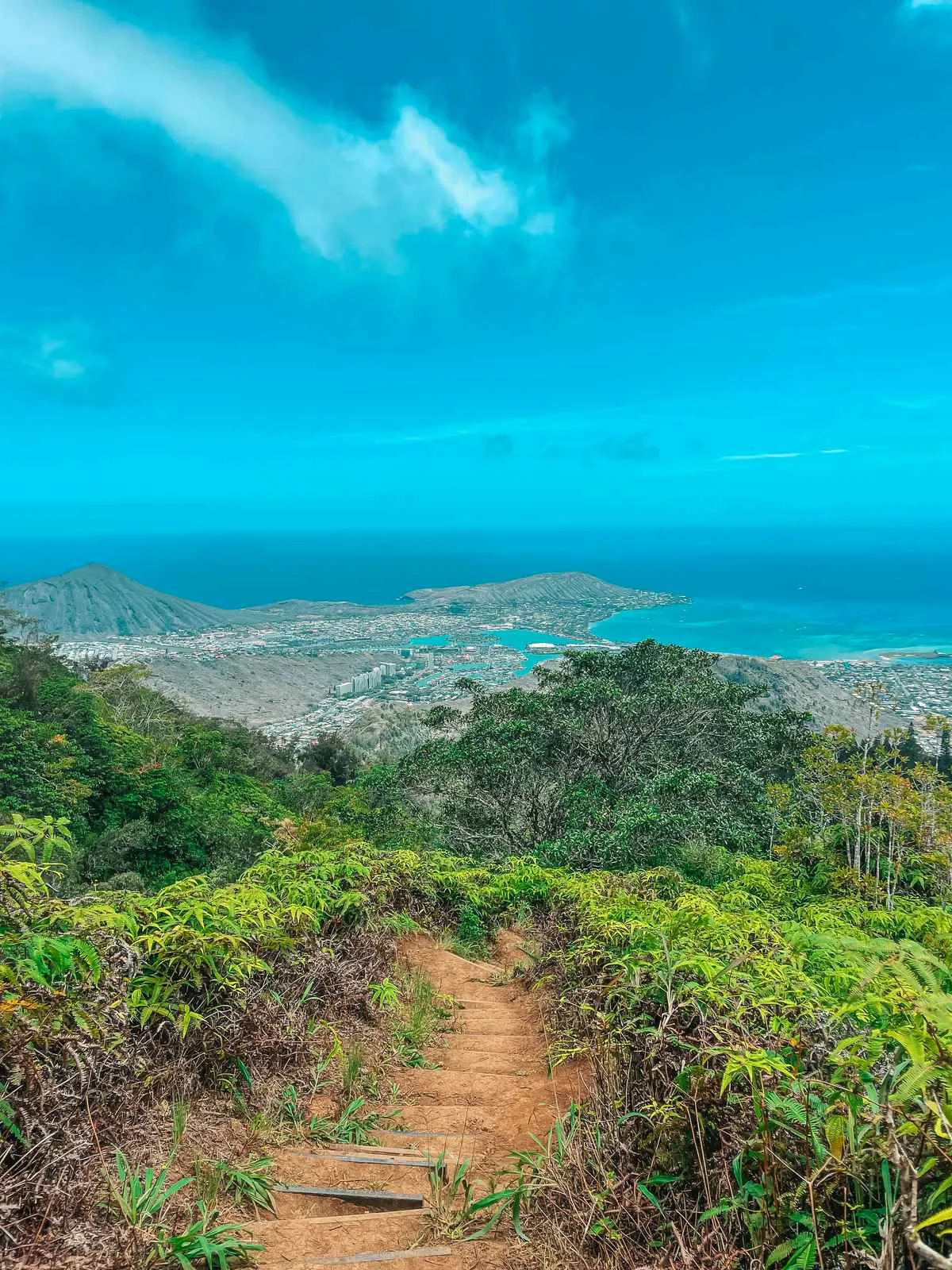 Coastal views from the Kuliouou Ridge Trail on Oahu