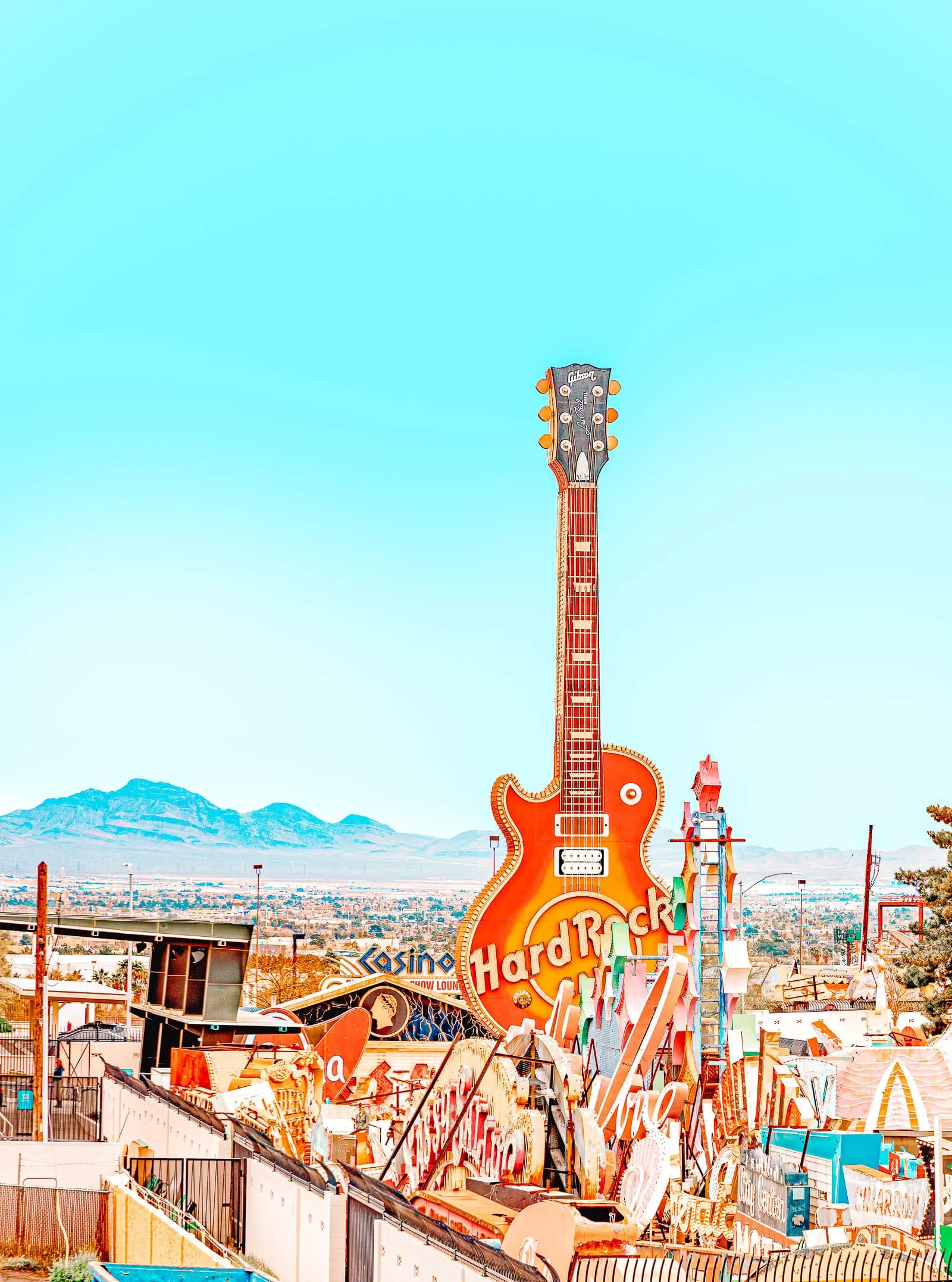Collection of vintage neon signs at the Neon Museum in Las Vegas, preserving the city's history