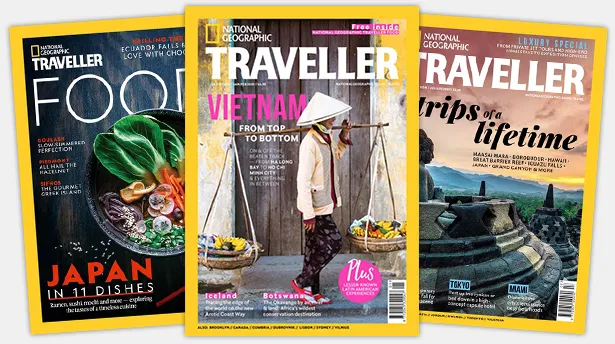 Cover of National Geographic Traveller magazine, a leading vacation magazine known for stunning photography and in-depth stories.