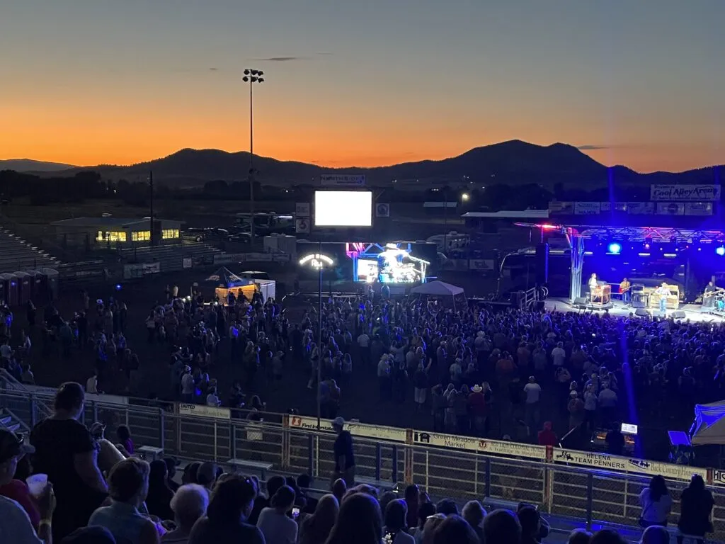 Crowd gathered for a concert at the Last Chance Stampede &amp; Fair in Helena, Montana