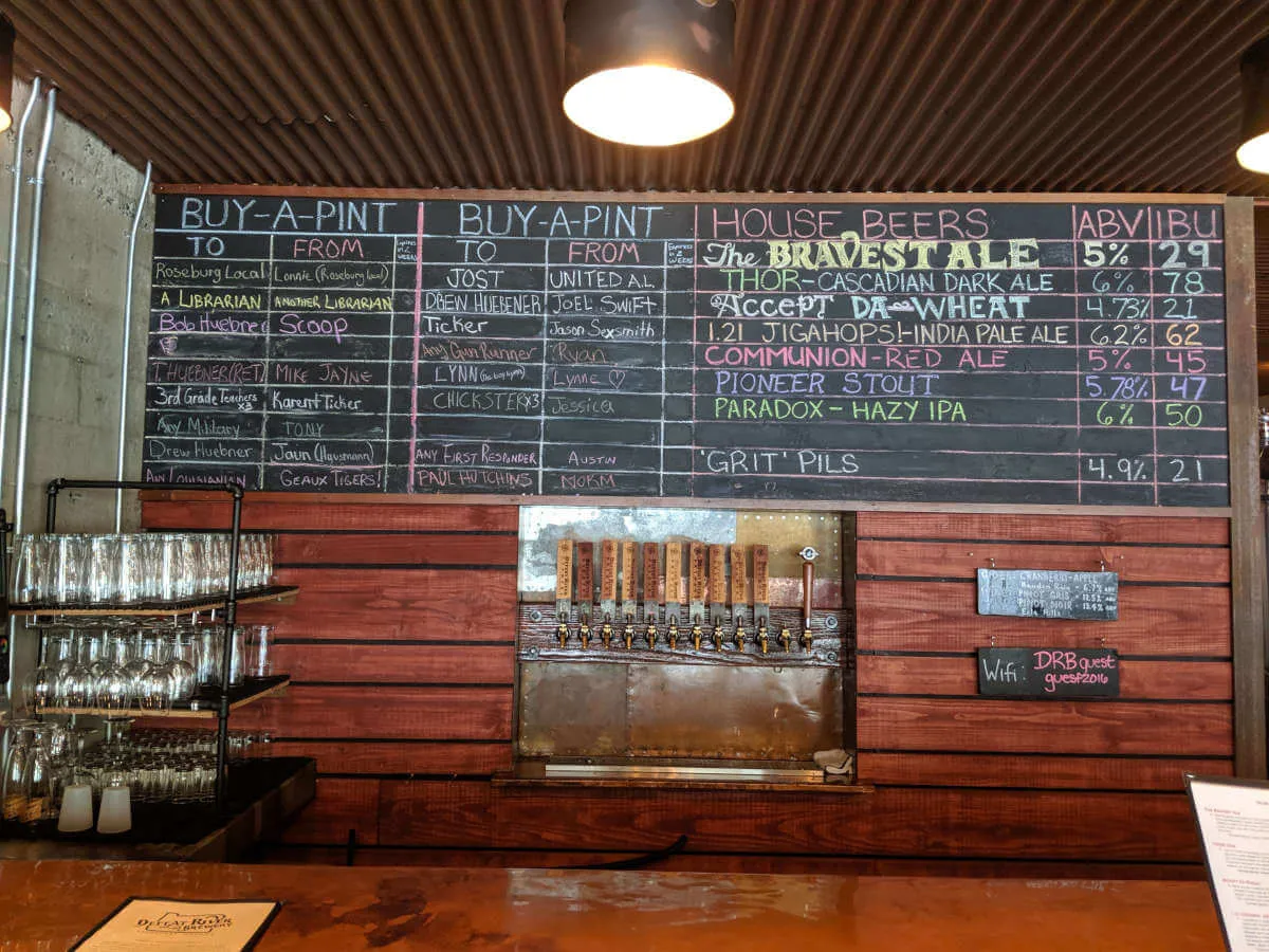 Defeat River Brewery bar area