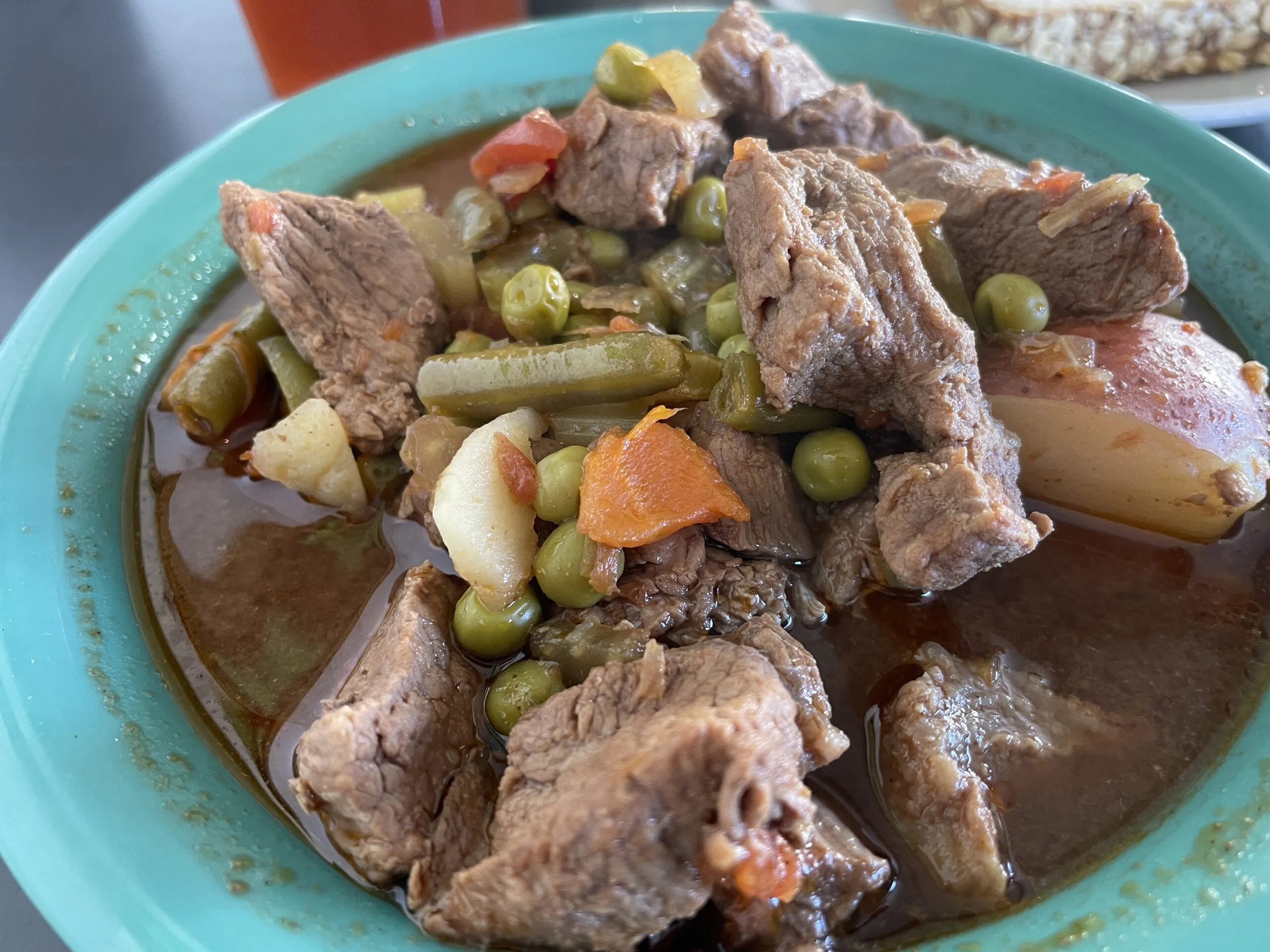 Delicious bowl of chicken stew at The Stew Pot in Snowmass