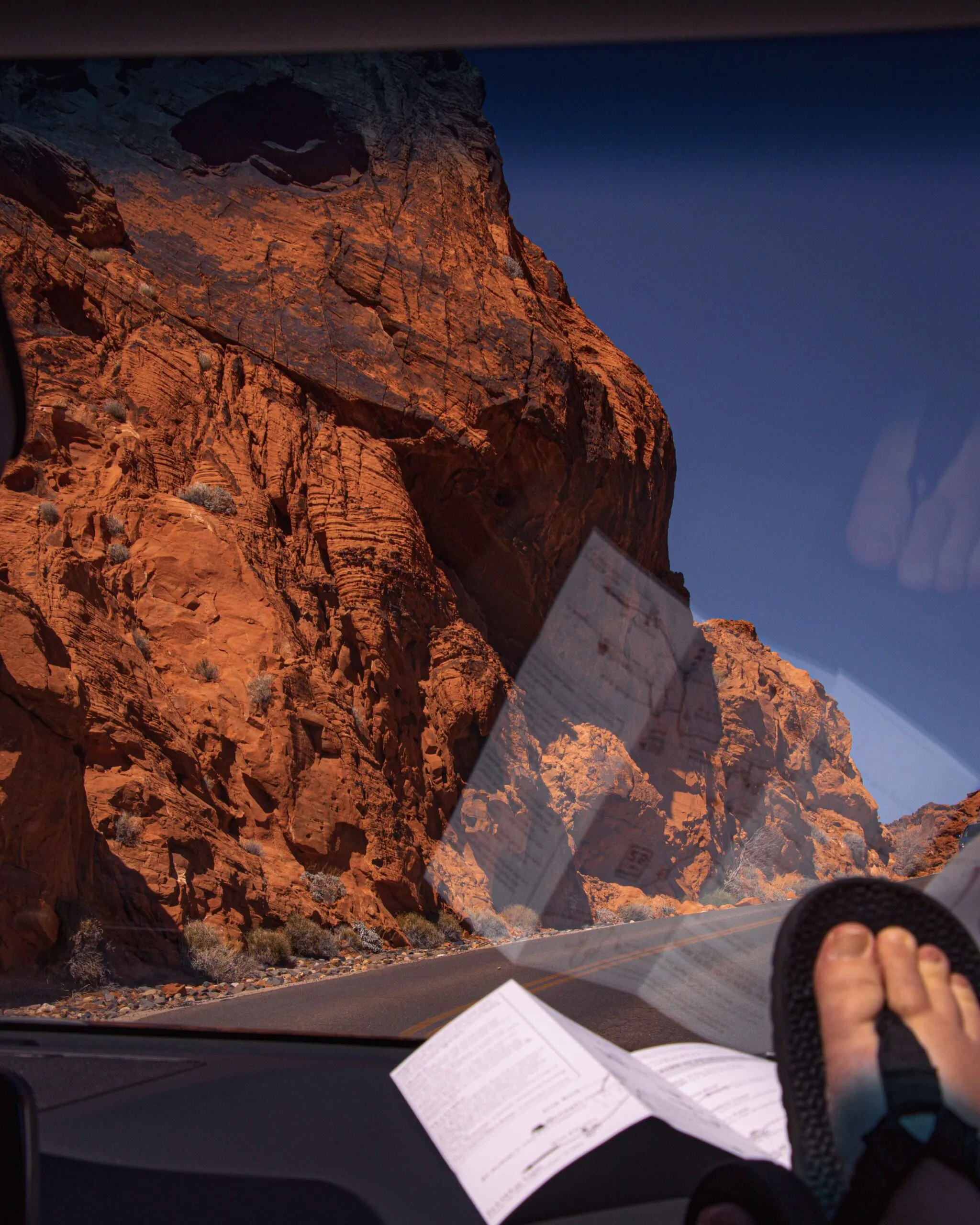 driving valley of fire state park scaled