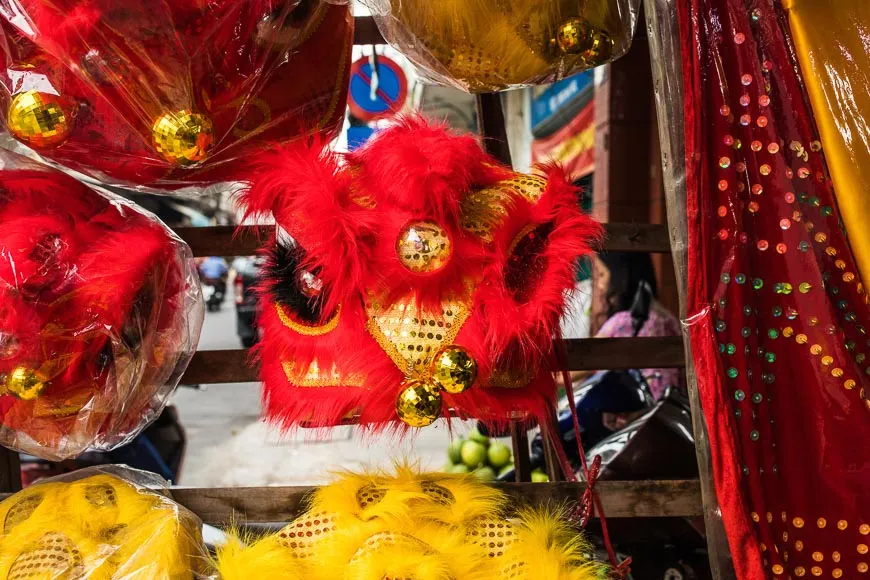 Energetic lion dance performance during the Autumn Festival In Vietnam celebrations