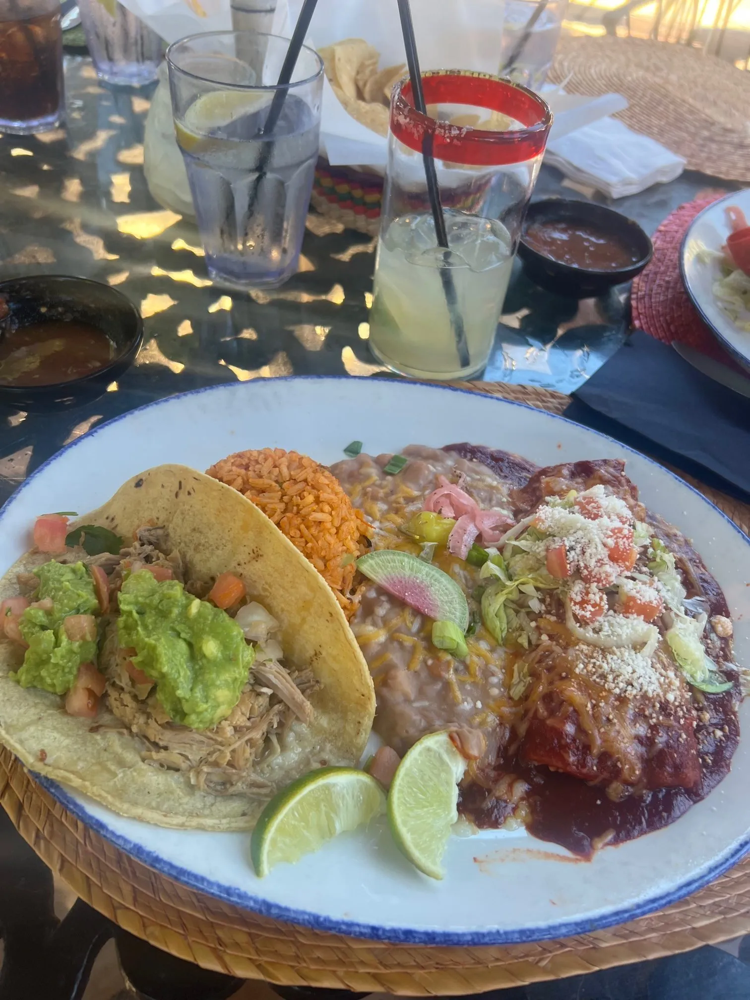 Enjoying Mexican food and a margarita at one of the Old Town San Diego restaurants