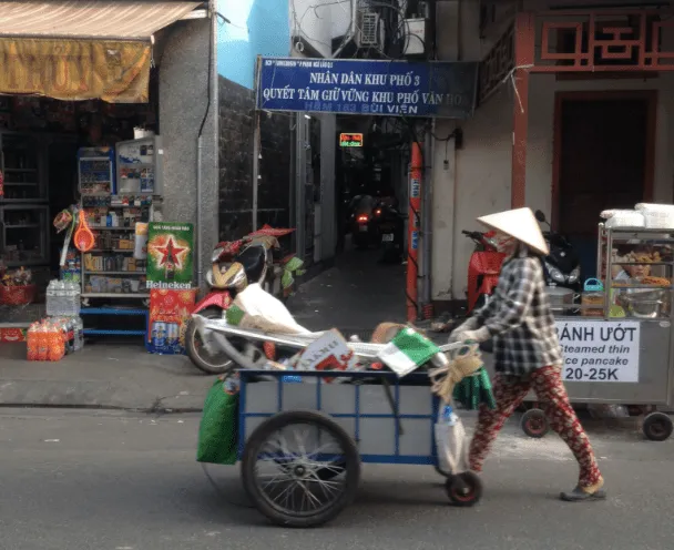 Entrance off Backpacker Street to accommodation in HCMC