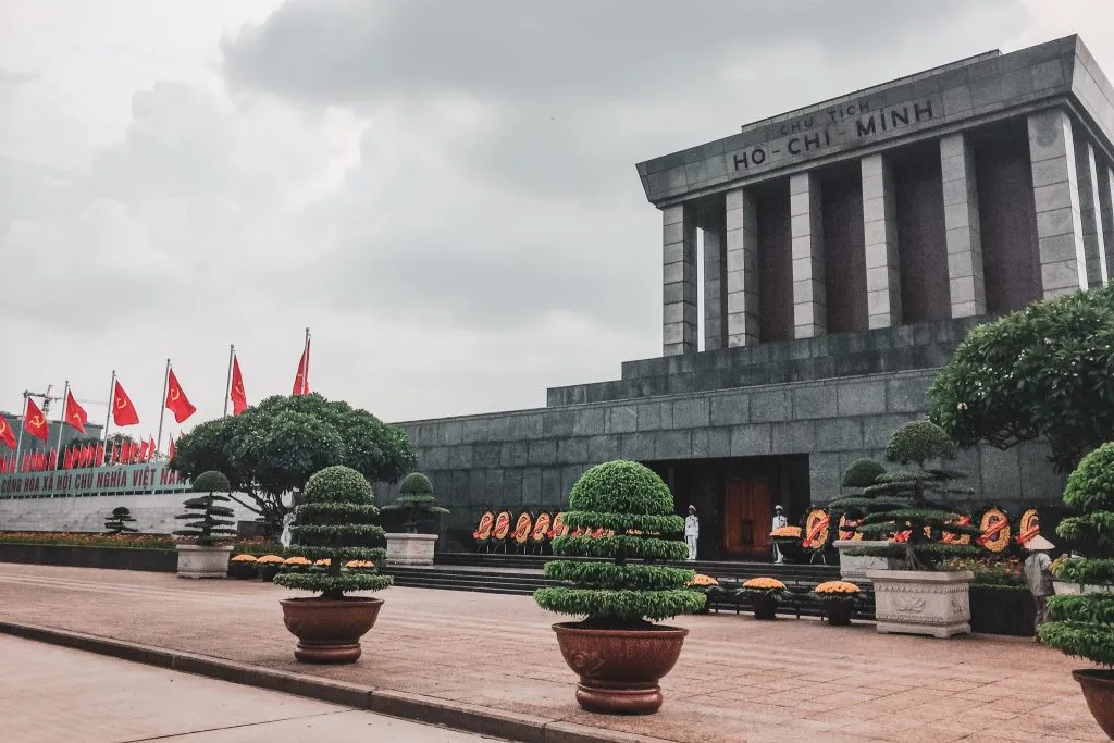 Exhibit inside the historic Hoa Lo Prison (Hanoi Hilton)