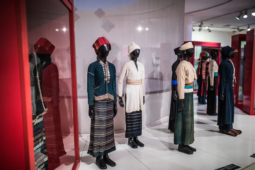 Exhibits inside the Vietnamese Women's Museum, an insightful place to visit where to go in Hanoi Vietnam