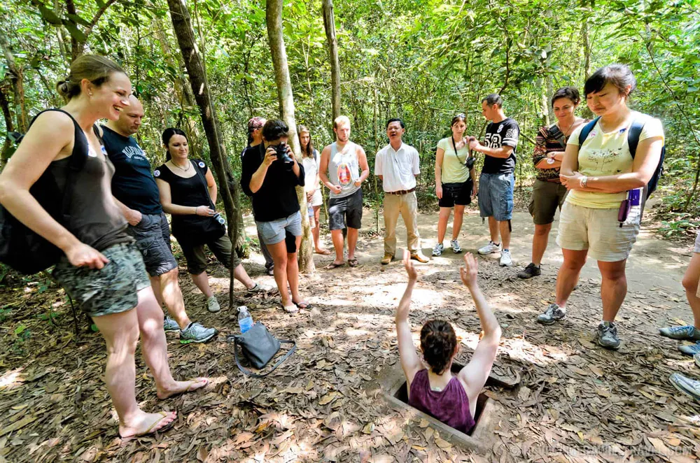 Exploring the historical Cu Chi Tunnels near Ho Chi Minh City, Vietnam